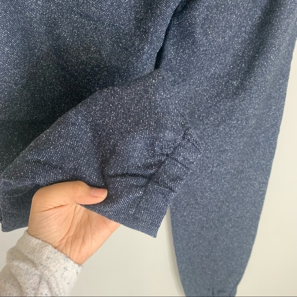 Club Monaco Navy Blue Speckled Wool Silk Blend Tapered Jogger Trousers - Picture 7 of 10